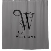 モノグラムWエレガントの洗練されたグカスタムレー シャワーカーテン (正面)
