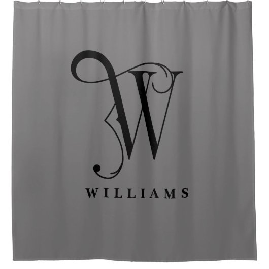 モノグラムWエレガントの洗練されたグカスタムレー シャワーカーテン (正面)
