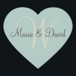 モノグラムWハートシール |封筒用シール ハートシール<br><div class="desc">モノグラムWハートシール |封筒用シールパティナグリーンハートアイボリーカラーモノグラムとチョコレートブラウン名文字。結婚式招待状封筒の背面に最適または日付エンベロープの販売。また、サンキューカード封筒の裏に貼り付け、休日や特別な機会に贈り物に貼り付けることもできます。これらのハートシールは、ハートと文字の色を変更することによって完全にカスタマイズ可能である。よりパーソナルなハートの背景色の代わりに、これらのtouchに写真を追加する。</div>