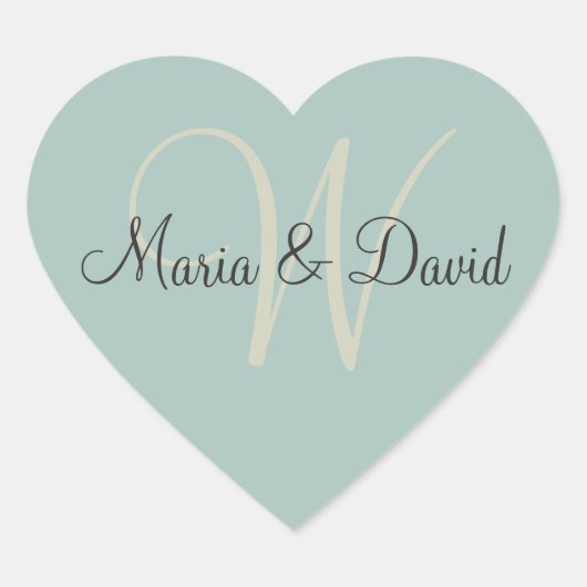 モノグラムWハートシール |封筒用シール ハートシール (正面)