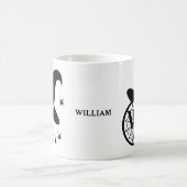 モノグラムW ハロウィーン 魔女 クモ あなたの名前 コーヒーマグカップ (中央)