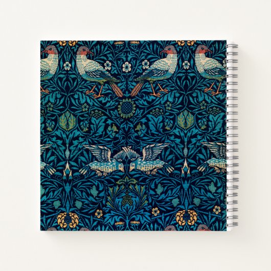 モノグラムWilliam Morrisアートパターンl Birds Navy ノートブック (裏面)