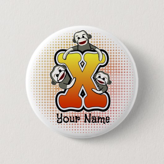 モノグラムXソックモンキー 缶バッジ (正面)