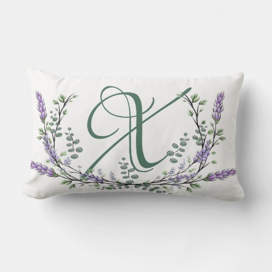 モノグラムXラベンダーユーカリ ランバークッション (正面)