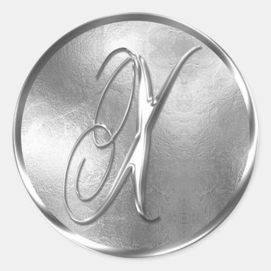 モノグラムX非金属銀封筒用シール ラウンドシール (正面)