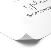 モノグラムYピンクホワイトフローラ金ゴールド子供部屋 ポスター (角)