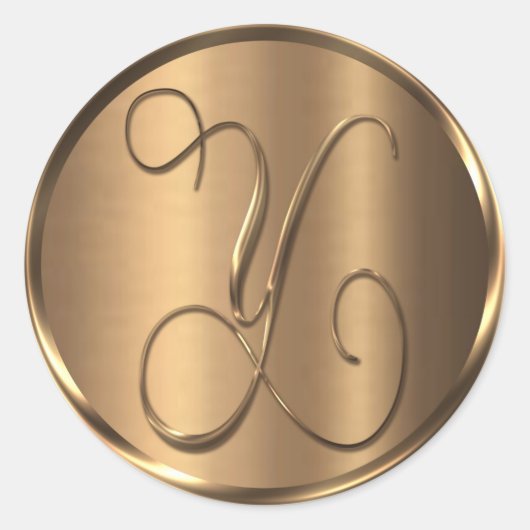 モノグラムY非金属ブロンズ封筒用シール ラウンドシール (正面)