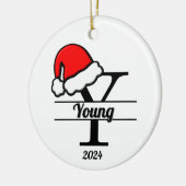 モノグラムY | 両面 セラミックオーナメント (左)