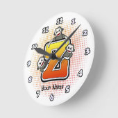 モノグラムZソックモンキークロック ラウンド壁時計 (傾斜)