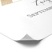 モノグラムZピンクホワイトフローラ金ゴールド子供部屋 ポスター (角)