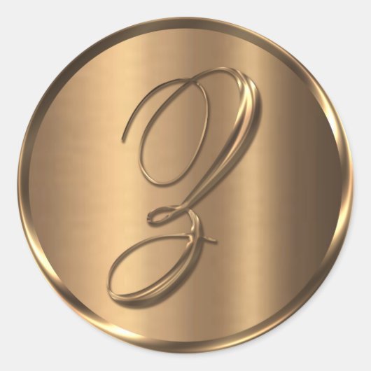 モノグラムZ非金属ブロンズ封筒用シール ラウンドシール (正面)