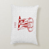 モノグラメドかわいいダークレッドエレファントラインスケッチ アクセントクッション (裏面(縦))