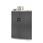 モノグラメド黒ダチョウ革ルックフラスコ フラスク (左)