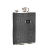 モノグラメド黒ダチョウ革ルックフラスコ フラスク (右)