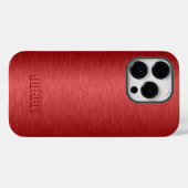 モノグラメ金属赤ブラシ仕上げアルミルック Case-Mate iPhoneケース (裏面 (横))