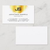モノグラモダンエレガントムフェイク金ゴールドテンプレート 名刺 (正面/裏面)
