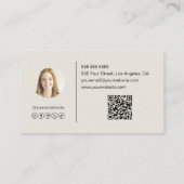 モノグラモダンエレガントム写真QRコード 名刺 (裏面)