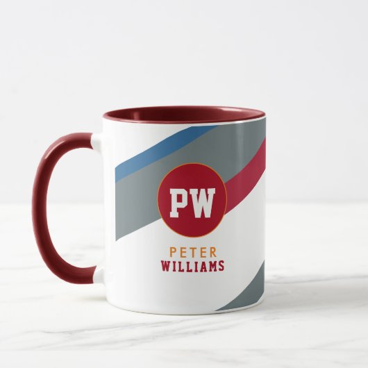 モノグラモダンストライプのム マグカップ (左)