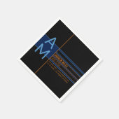 モノグラモダンムおよび編集可能なシェイプとカラー スタンダードカクテルナプキン (角)