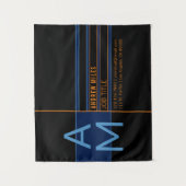 モノグラモダンムおよび編集可能なシェイプとカラー タペストリー (正面)