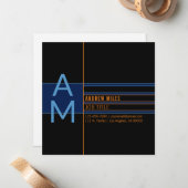 モノグラモダンムおよび編集可能なシェイプとカラー ノートカード (正面/裏面インサイチュ)