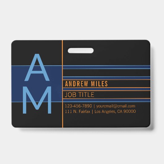 モノグラモダンムおよび編集可能なシェイプとカラー バッジ (表面)