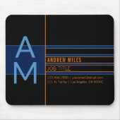 モノグラモダンムおよび編集可能なシェイプとカラー マウスパッド (正面)