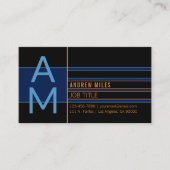 モノグラモダンムおよび編集可能なシェイプとカラー 名刺 (正面)