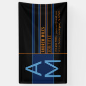 モノグラモダンムおよび編集可能なシェイプとカラー 横断幕 (縦)