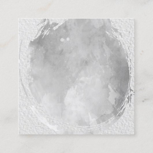 モノグラモダンムでブラッシングしたテクスチャ水カラー スクエア名刺 (裏面)