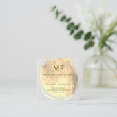 モノグラモダンムでブラッシングしたテクスチャ水カラー スクエア名刺 (スタンド正面)