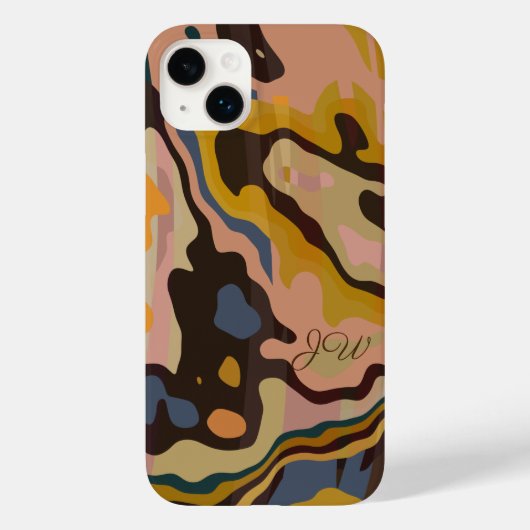 モノグラモダンムでマルベル化されたカスタム抽象芸術 Case-Mate iPhoneケース (裏面)