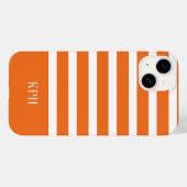 モノグラモダンムとオレンジと白ストライプの Case-Mate iPhoneケース (裏面 (横))