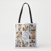 モノグラモダンムとフォトコラージュトパーソナライズされたット トートバッグ (正面)