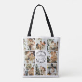 モノグラモダンムとフォトコラージュトパーソナライズされたット トートバッグ (裏面)