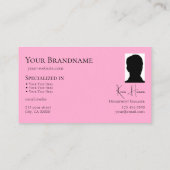 モノグラモダンムと写真を含むプレーンブラックピンク 名刺 (裏面)