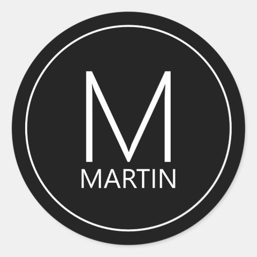 モノグラモダンムと名前のクラシック ラウンドシール (正面)