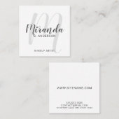 モノグラモダンムと名前のスクリプト スクエア名刺 (正面/裏面)