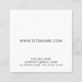 モノグラモダンムと名前のスクリプト スクエア名刺 (裏面)