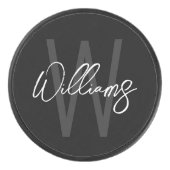 モノグラモダンムと名前のスクリプパーソナライズされたト アイスホッケーパック (正面)