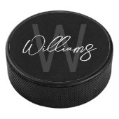 モノグラモダンムと名前のスクリプパーソナライズされたト アイスホッケーパック (3/4)