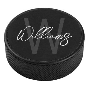 モノグラモダンムと名前のスクリプパーソナライズされたト アイスホッケーパック