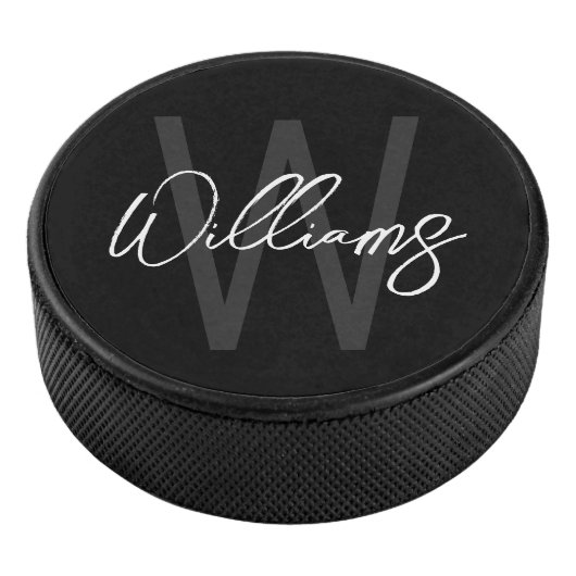 モノグラモダンムと名前のスクリプパーソナライズされたト アイスホッケーパック (3/4)