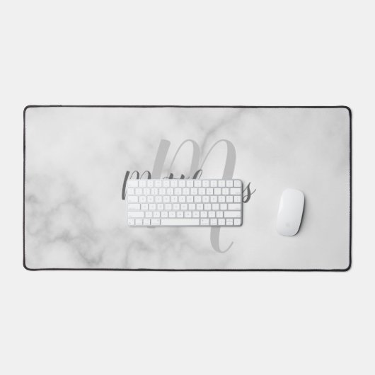 モノグラモダンムと名前のスクリプパーソナライズされたト デスクマット (キーボード&マウス)