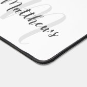 モノグラモダンムと名前のスクリプパーソナライズされたト デスクマット (コーナー)