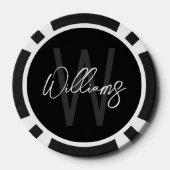 モノグラモダンムと名前のスクリプパーソナライズされたト ポーカーチップ (裏面)