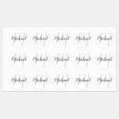 モノグラモダンムと名前のスクリプパーソナライズされたト ラベル (シート)