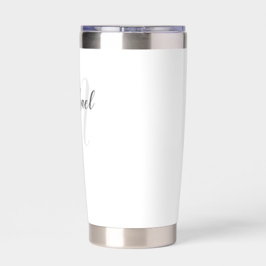 モノグラモダンムと名前のスクリプパーソナライズされたト 保温保冷タンブラー (背面)