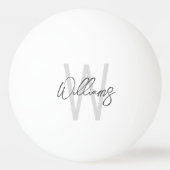 モノグラモダンムと名前のスクリプパーソナライズされたト 卓球ボール (正面)