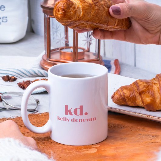 モノグラモダンムと名前のミニマルデザイン3 コーヒーマグカップ